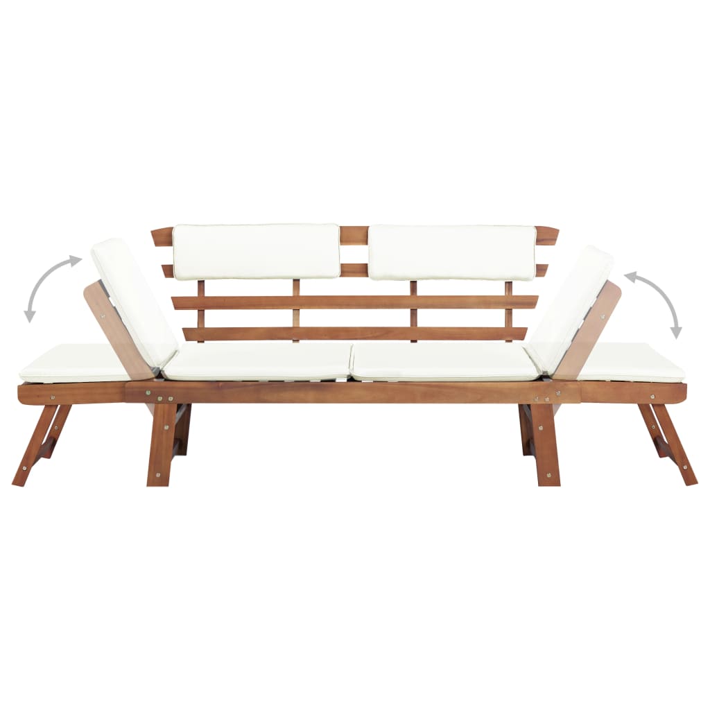 vidaXL Panca da Giardino con Cuscini 2-in-1 190 cm in Massello Acacia