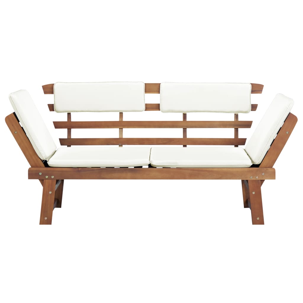 vidaXL Panca da Giardino con Cuscini 2-in-1 190 cm in Massello Acacia
