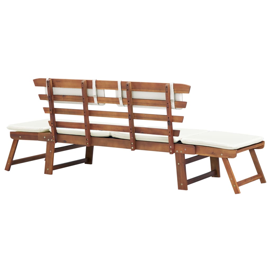 vidaXL Panca da Giardino con Cuscini 2-in-1 190 cm in Massello Acacia