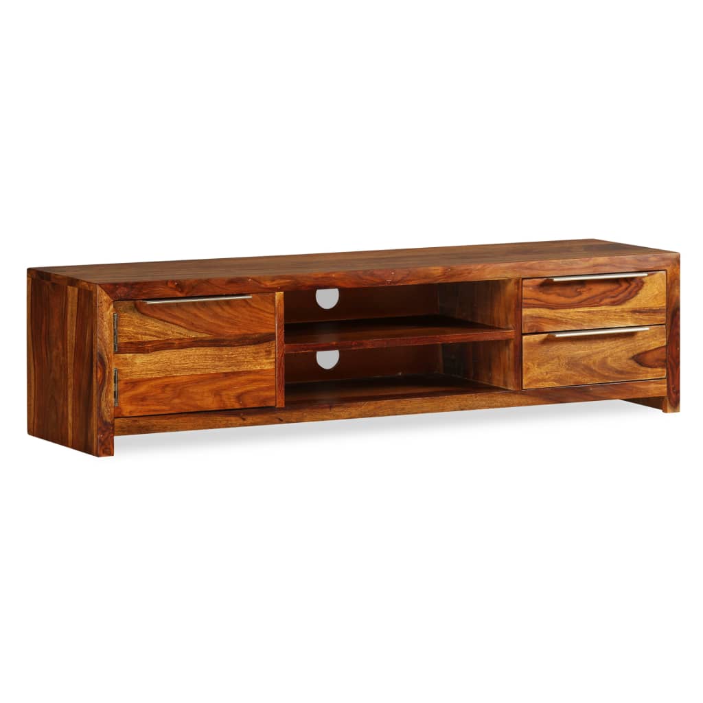 vidaXL Mobile Porta TV Legno Massello di Sheesham 120x30x30 cm