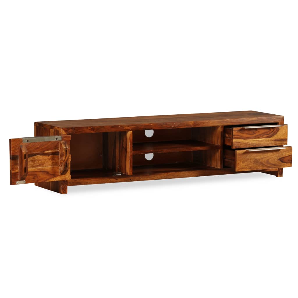 vidaXL Mobile Porta TV Legno Massello di Sheesham 120x30x30 cm
