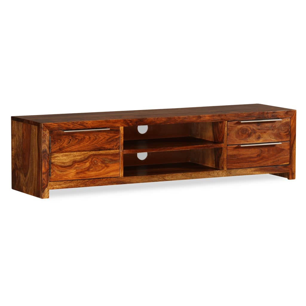 vidaXL Mobile Porta TV Legno Massello di Sheesham 120x30x30 cm