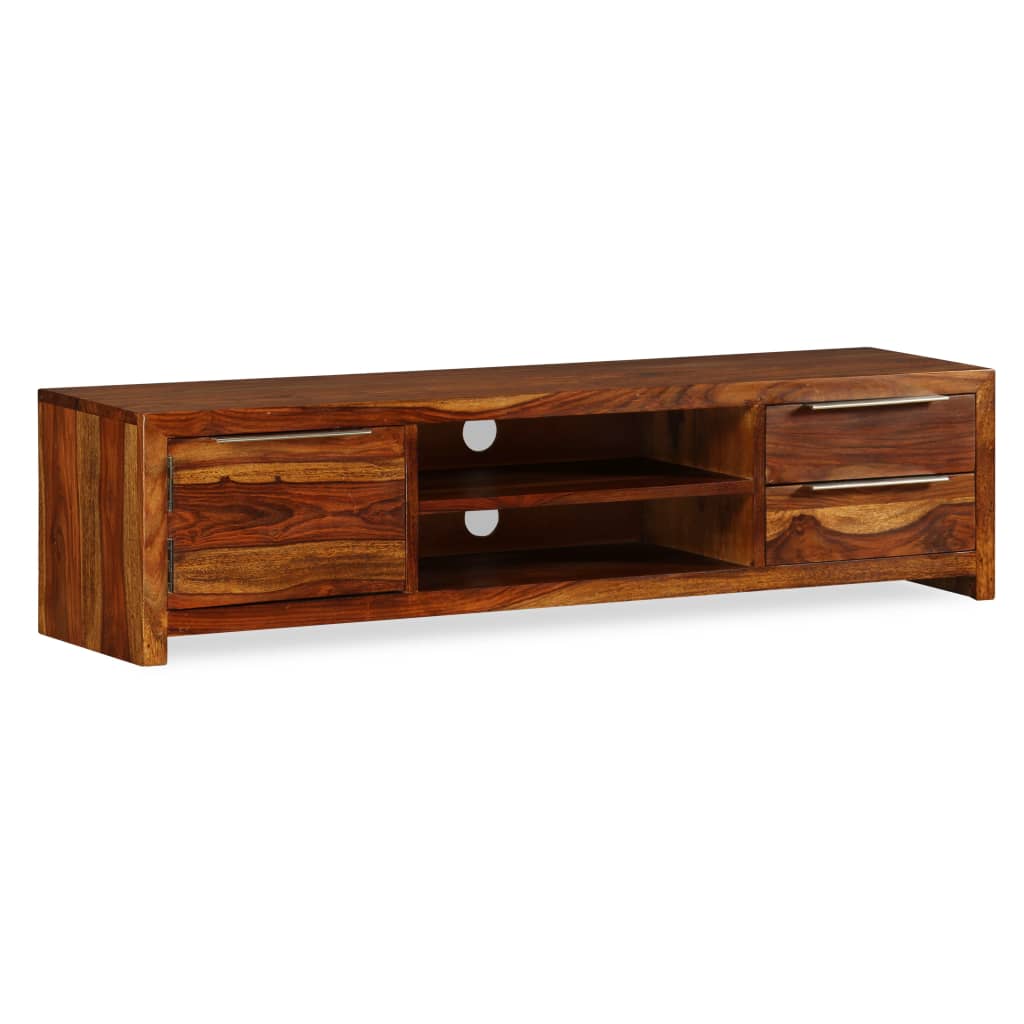 vidaXL Mobile Porta TV Legno Massello di Sheesham 120x30x30 cm