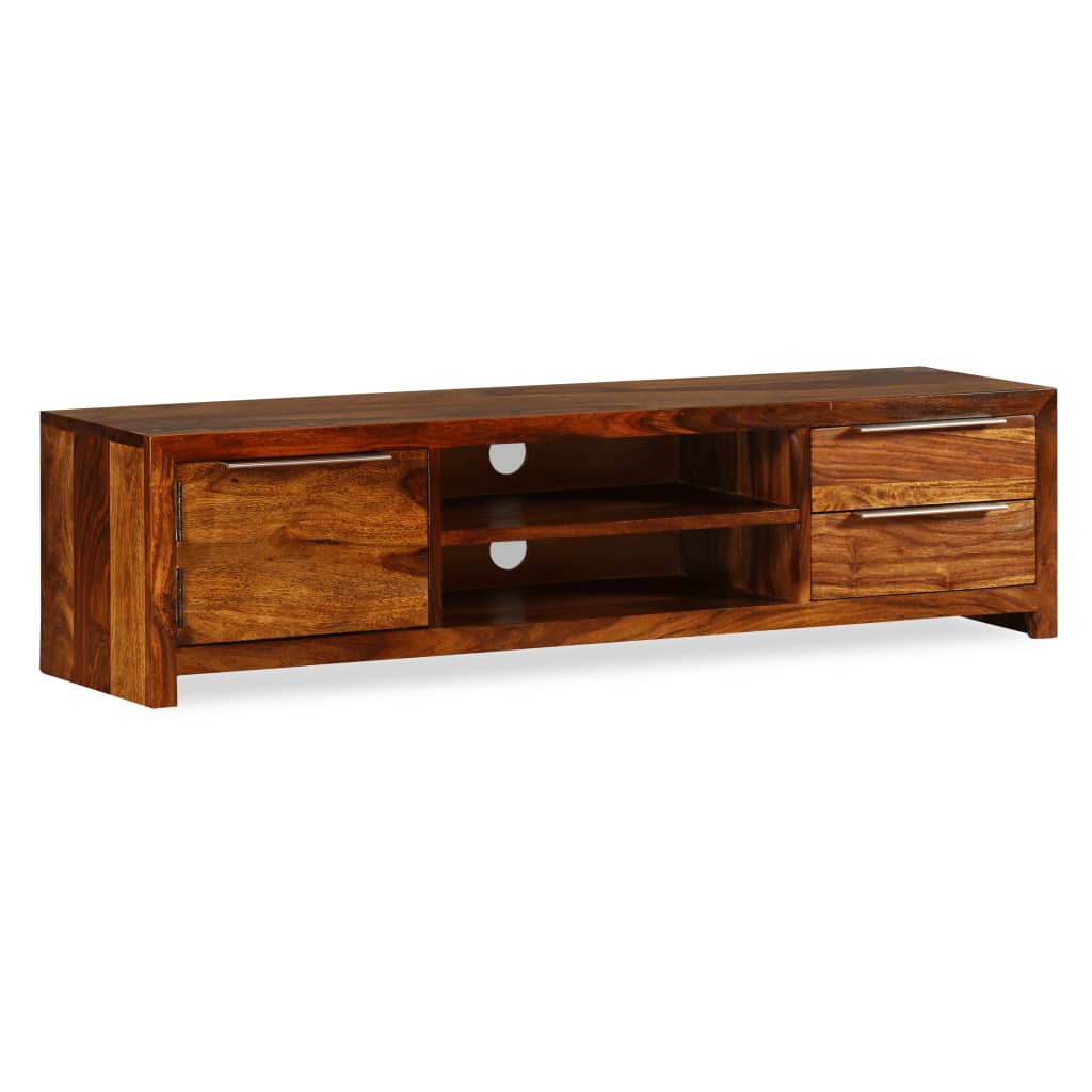 vidaXL Mobile Porta TV Legno Massello di Sheesham 120x30x30 cm