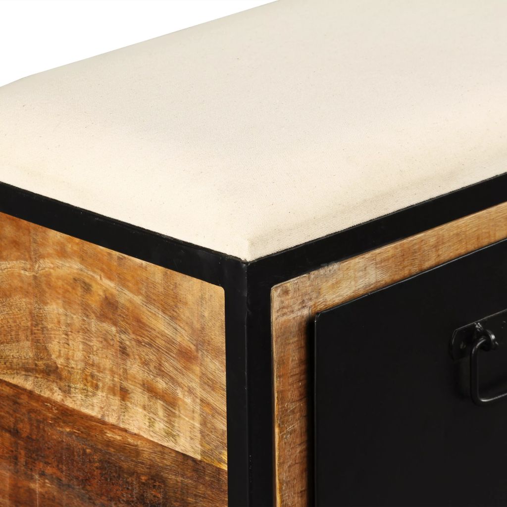 vidaXL Cassapanca con 3 Cassetti Legno di Mango 120x30x40 cm