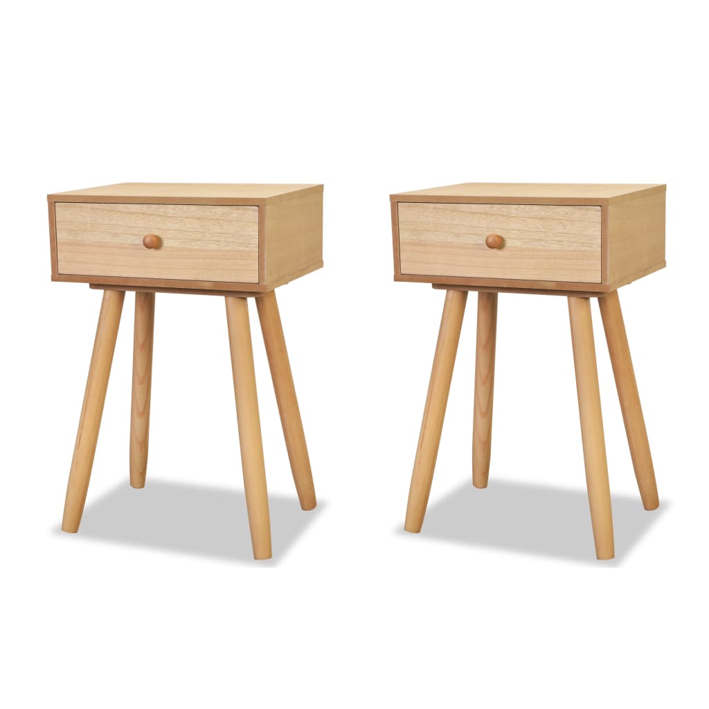vidaXL Comodini Set 2 pz in Massello di Pino 40x30x61 cm Marroni