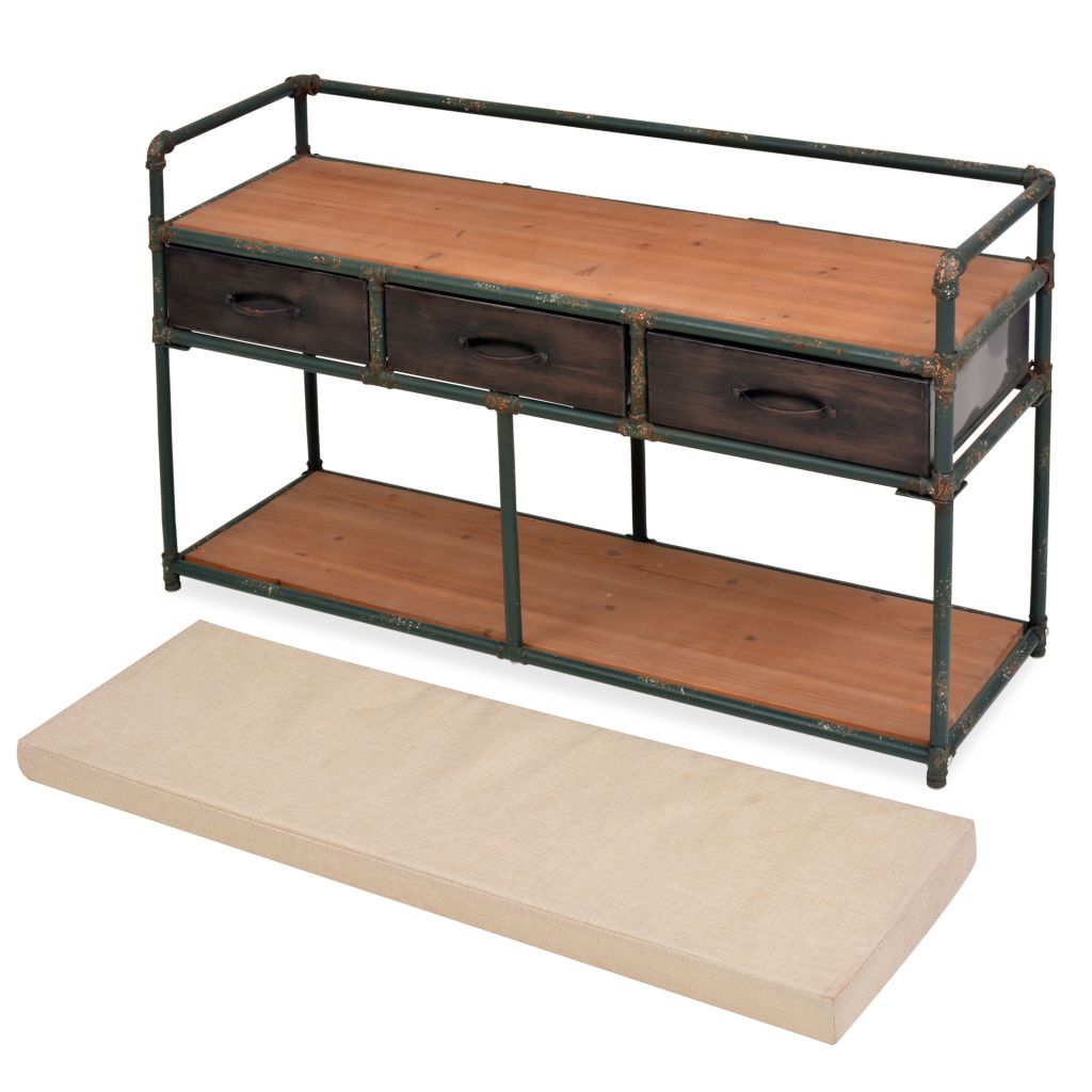 vidaXL Cassapanca con Cuscino 107,5x34,5x59 cm