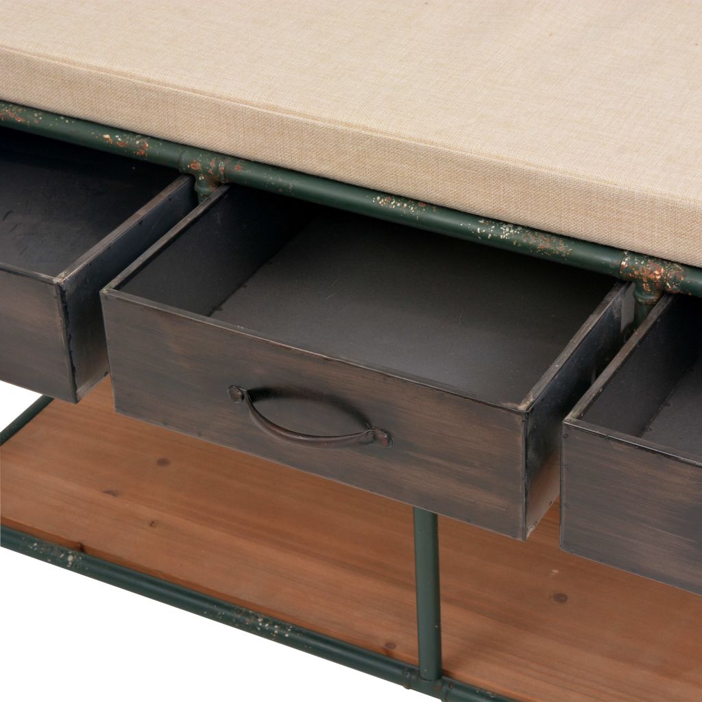 vidaXL Cassapanca con Cuscino 107,5x34,5x59 cm