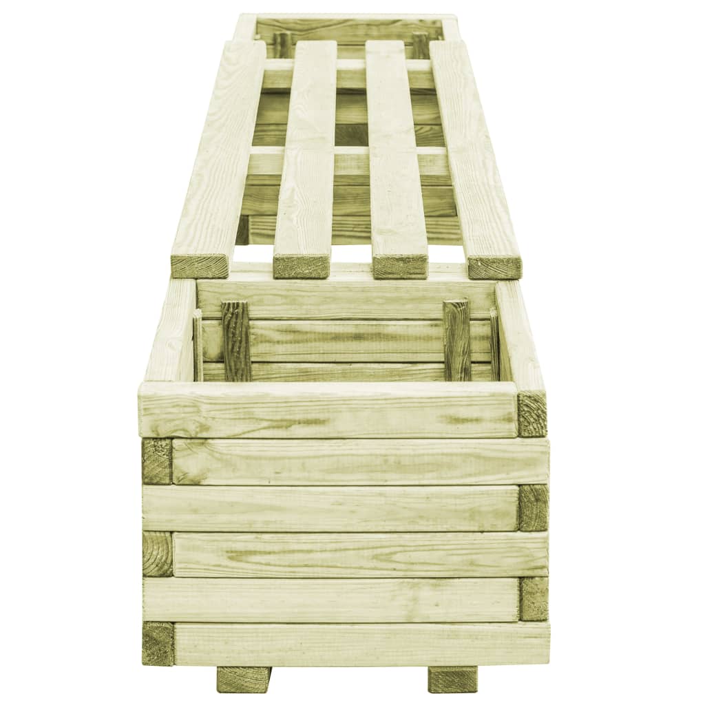 vidaXL Fioriera da Giardino con Panca in Legno di Pino Impregnato