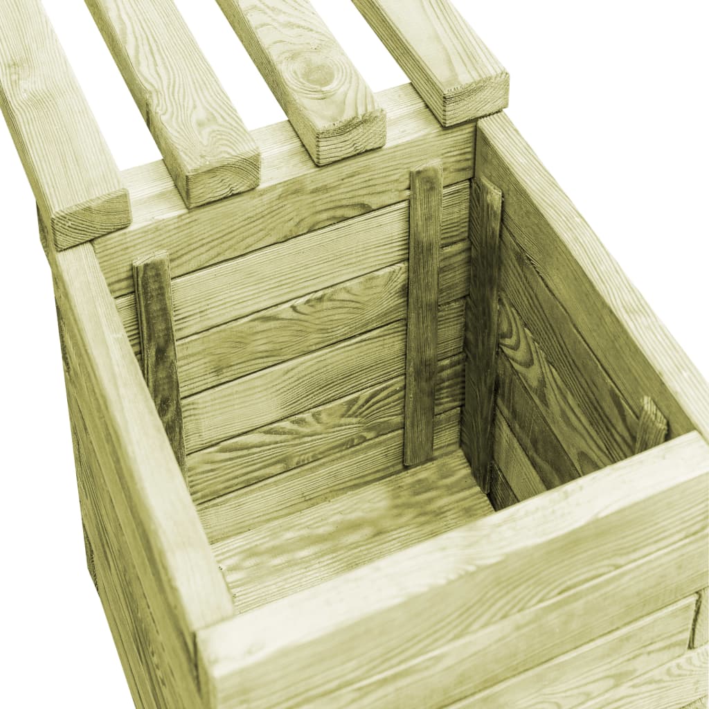 vidaXL Fioriera da Giardino con Panca in Legno di Pino Impregnato