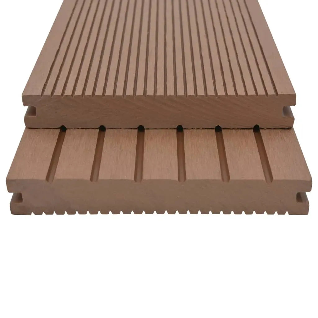 vidaXL Pavimento Esterni WPC Pieno Accessori 20m² 2,2m Marrone Chiaro VIDAXL