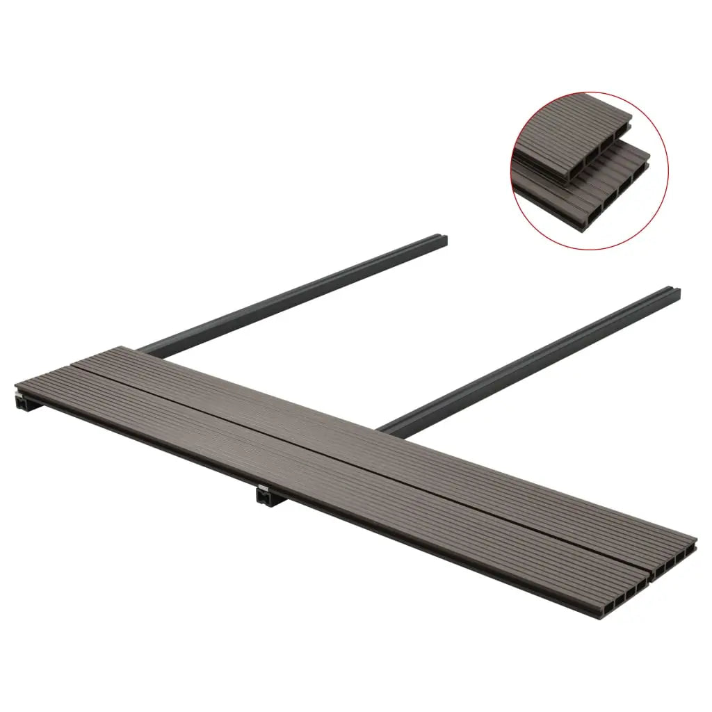 vidaXL Pavimento Esterni in WPC Cavo Accessori 20m² 2,2m Marrone Scuro VIDAXL