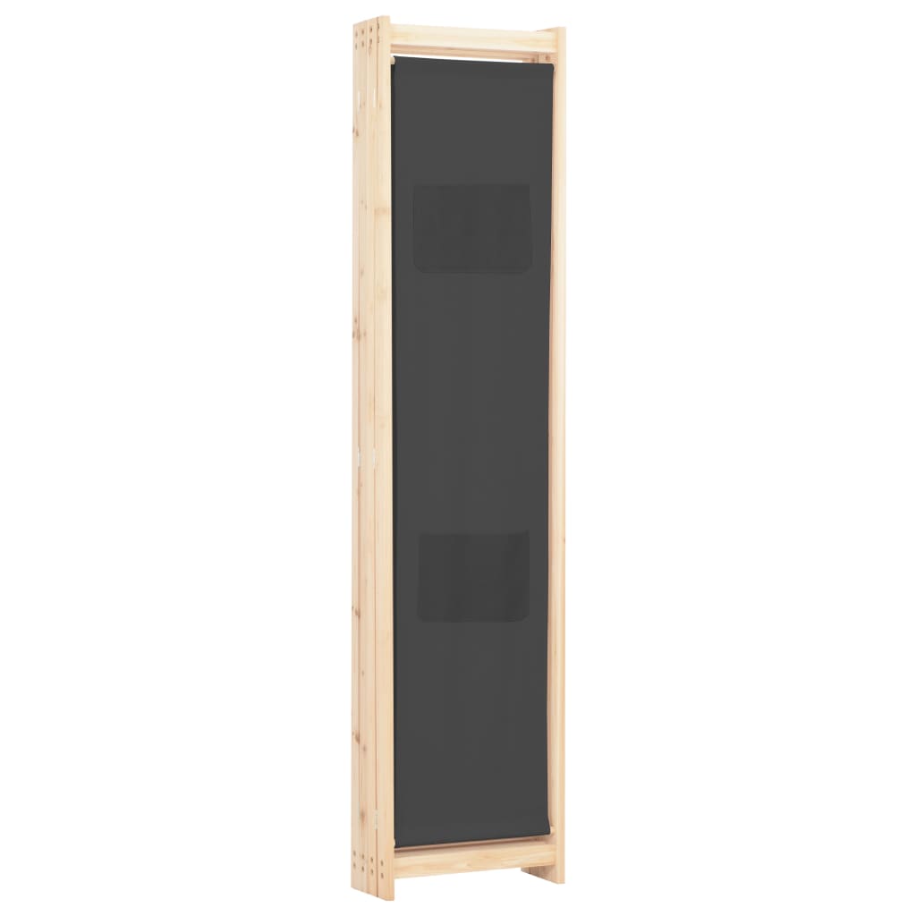 vidaXL Divisorio a 4 Pannelli Grigio 160x170x4 cm in Tessuto