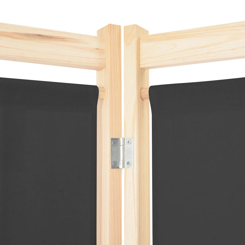 vidaXL Divisorio a 4 Pannelli Grigio 160x170x4 cm in Tessuto