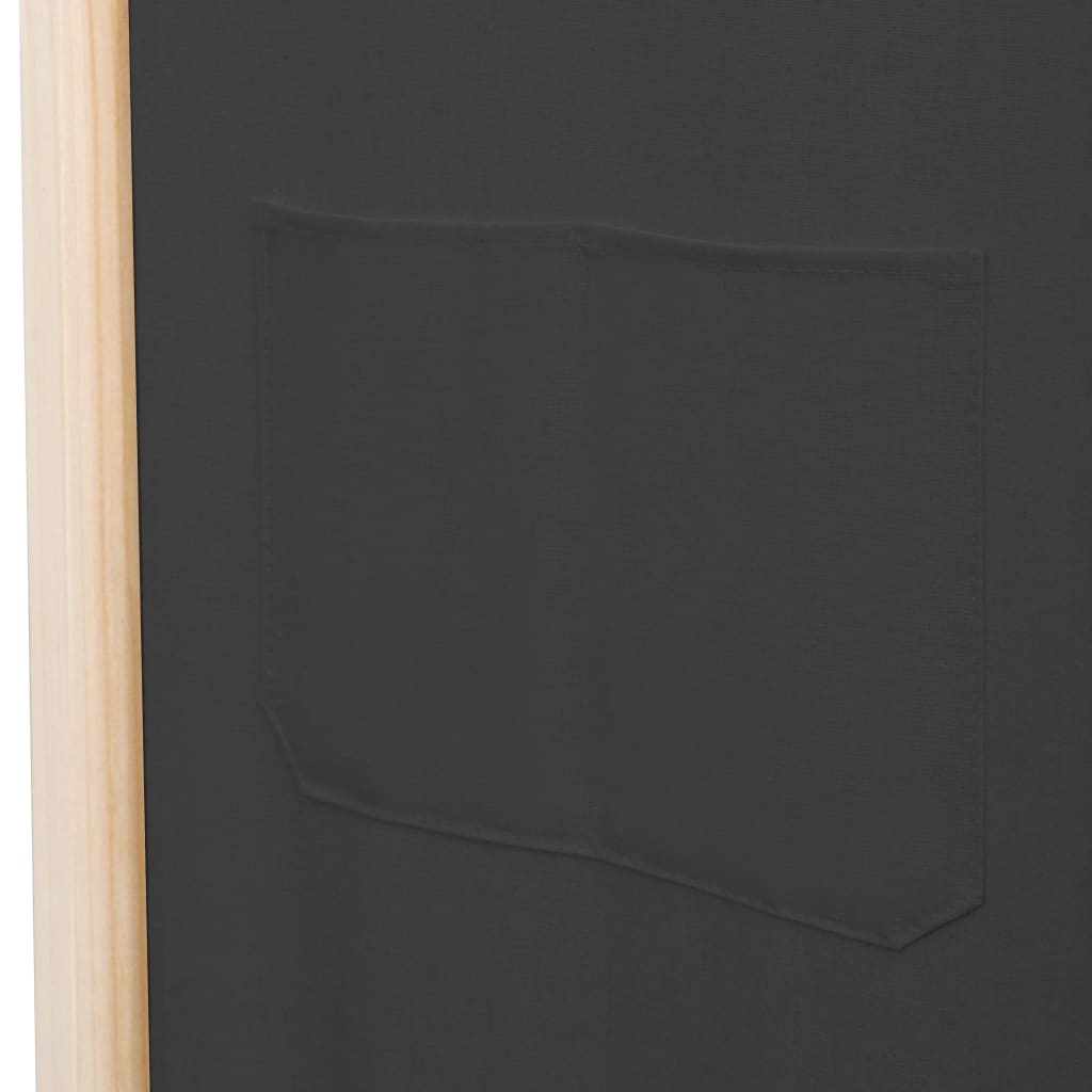 vidaXL Divisorio a 4 Pannelli Grigio 160x170x4 cm in Tessuto