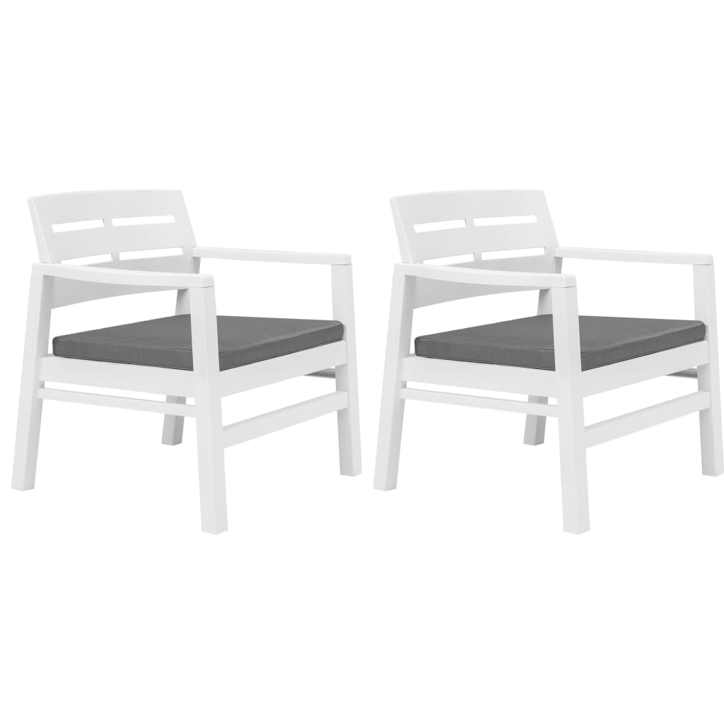 vidaXL Set Salotto da Giardino 3 pz in Plastica Bianco