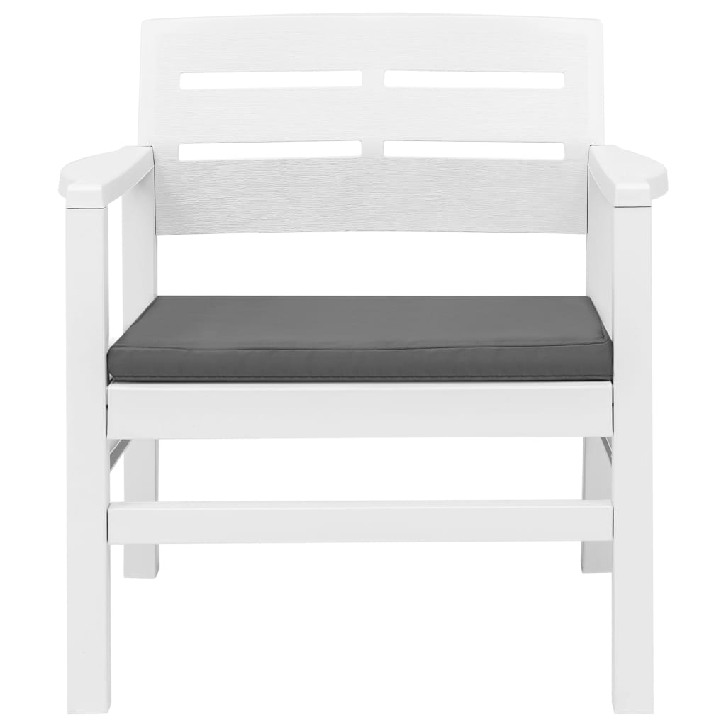 vidaXL Set Salotto da Giardino 3 pz in Plastica Bianco