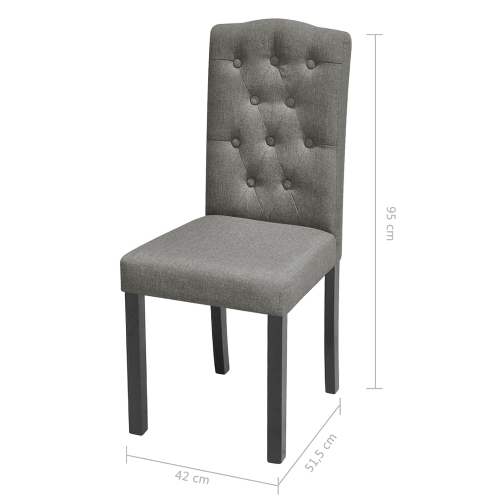 vidaXL Sedie da Pranzo 4 pz Grigie in Tessuto