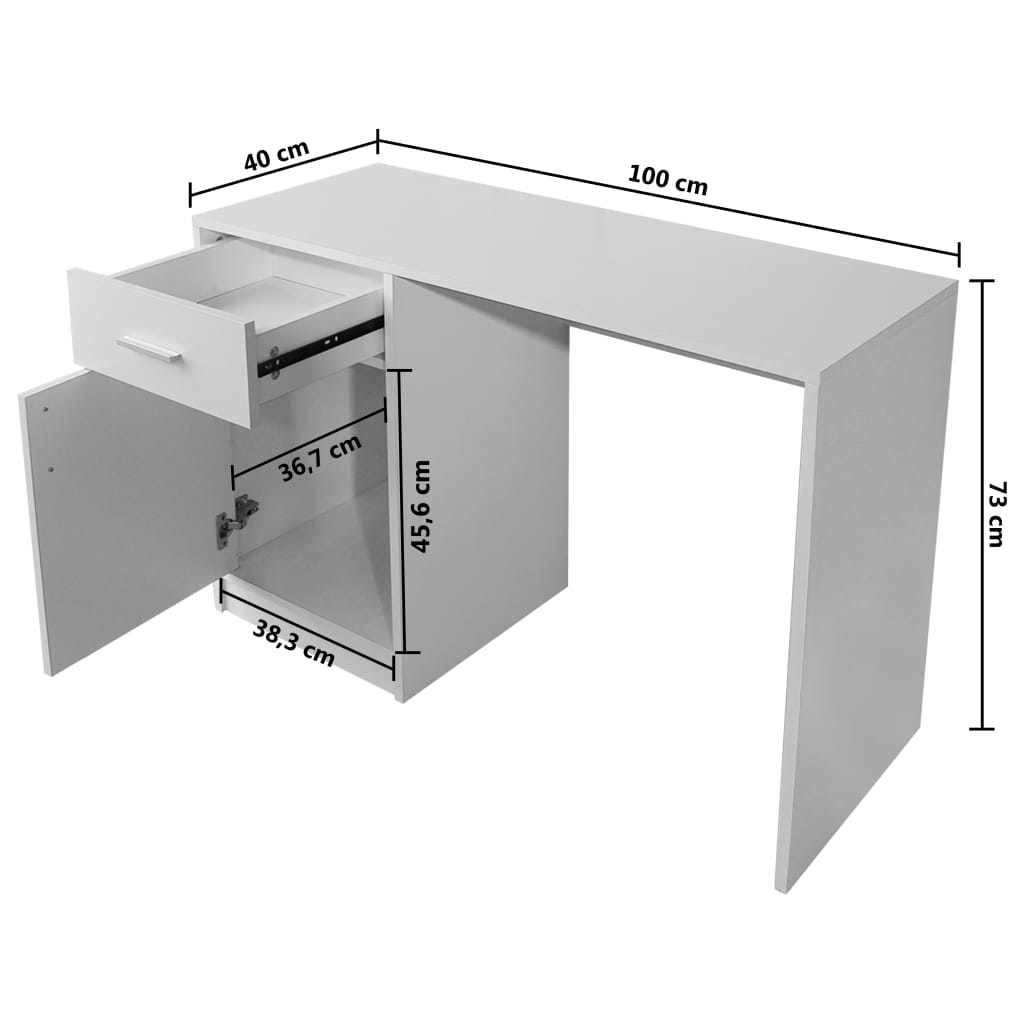 vidaXL Tavolo Pieghevole da Parete Bianco 100x60 cm