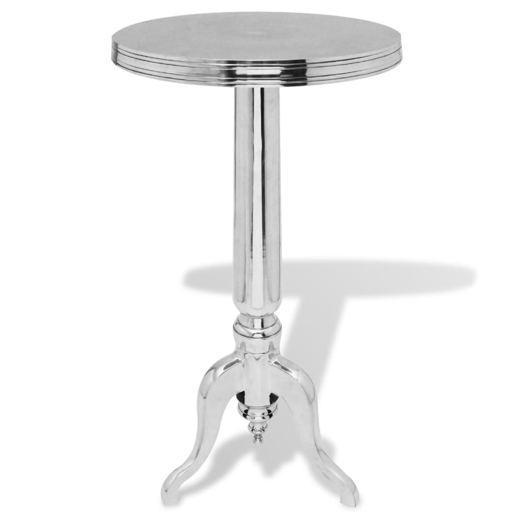 vidaXL Tavolino da Salotto Rotondo in Alluminio Argentato