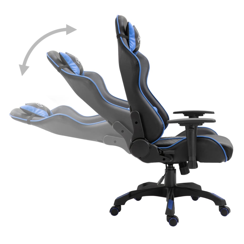 vidaXL Sedia da Gaming Blu in Similpelle