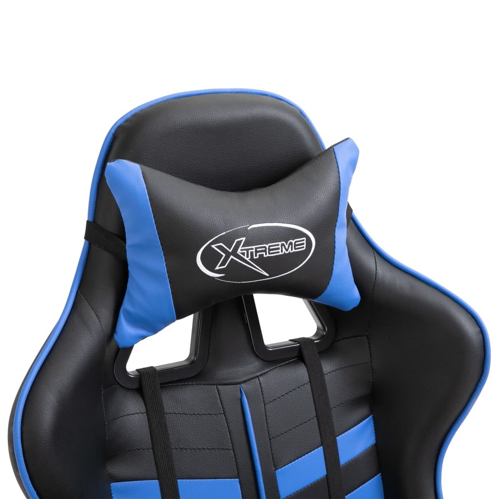 vidaXL Sedia da Gaming Blu in Similpelle