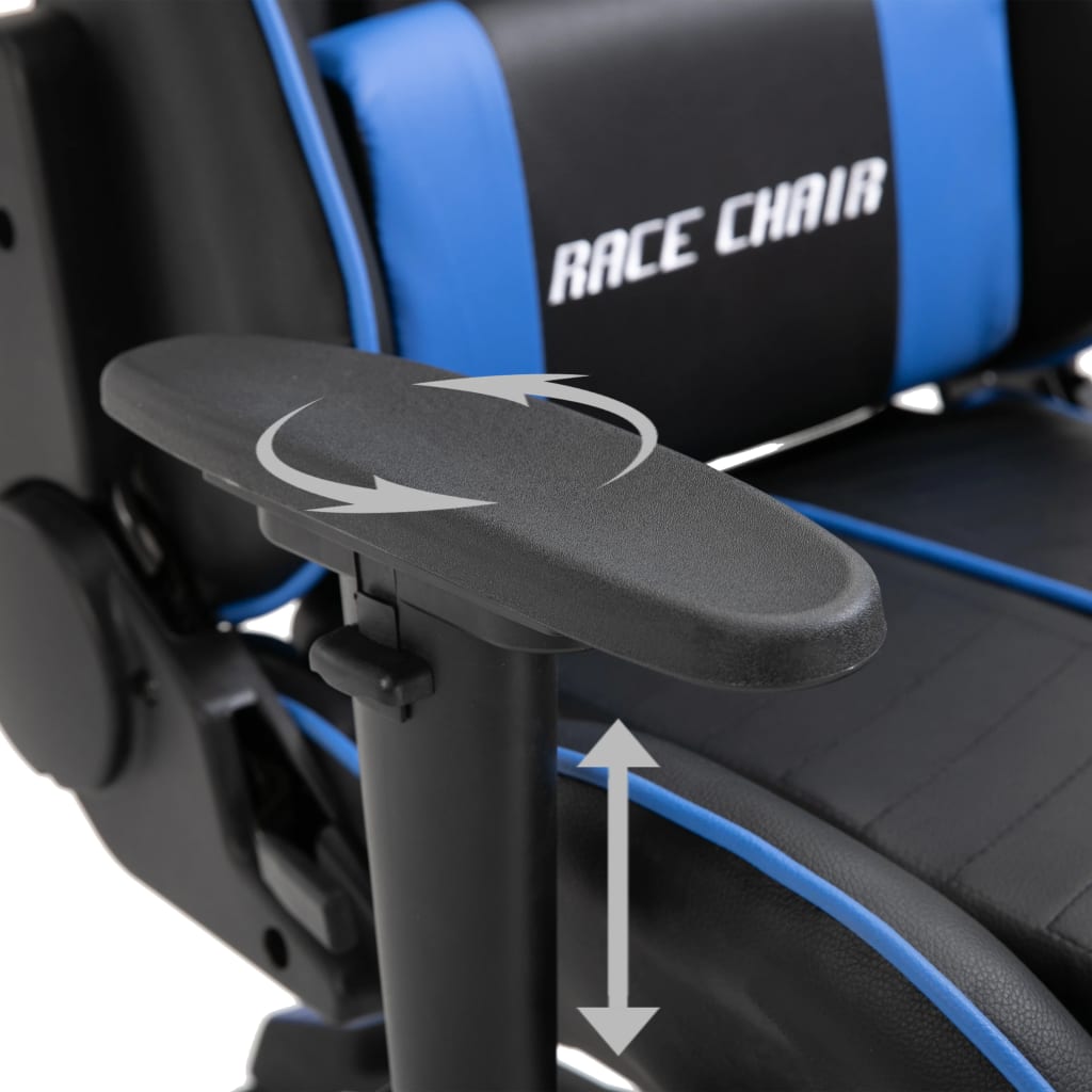 vidaXL Sedia da Gaming Blu in Similpelle