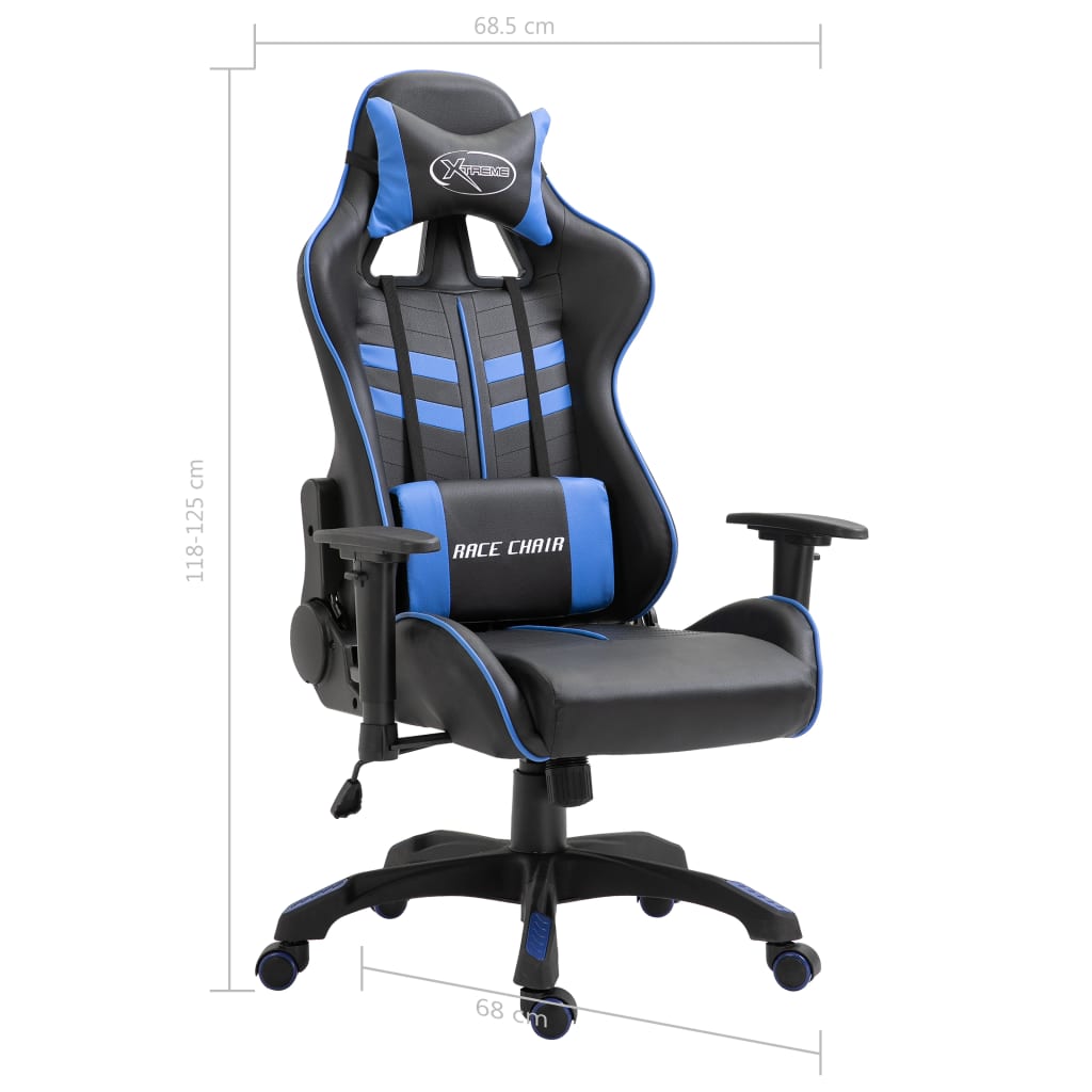 vidaXL Sedia da Gaming Blu in Similpelle