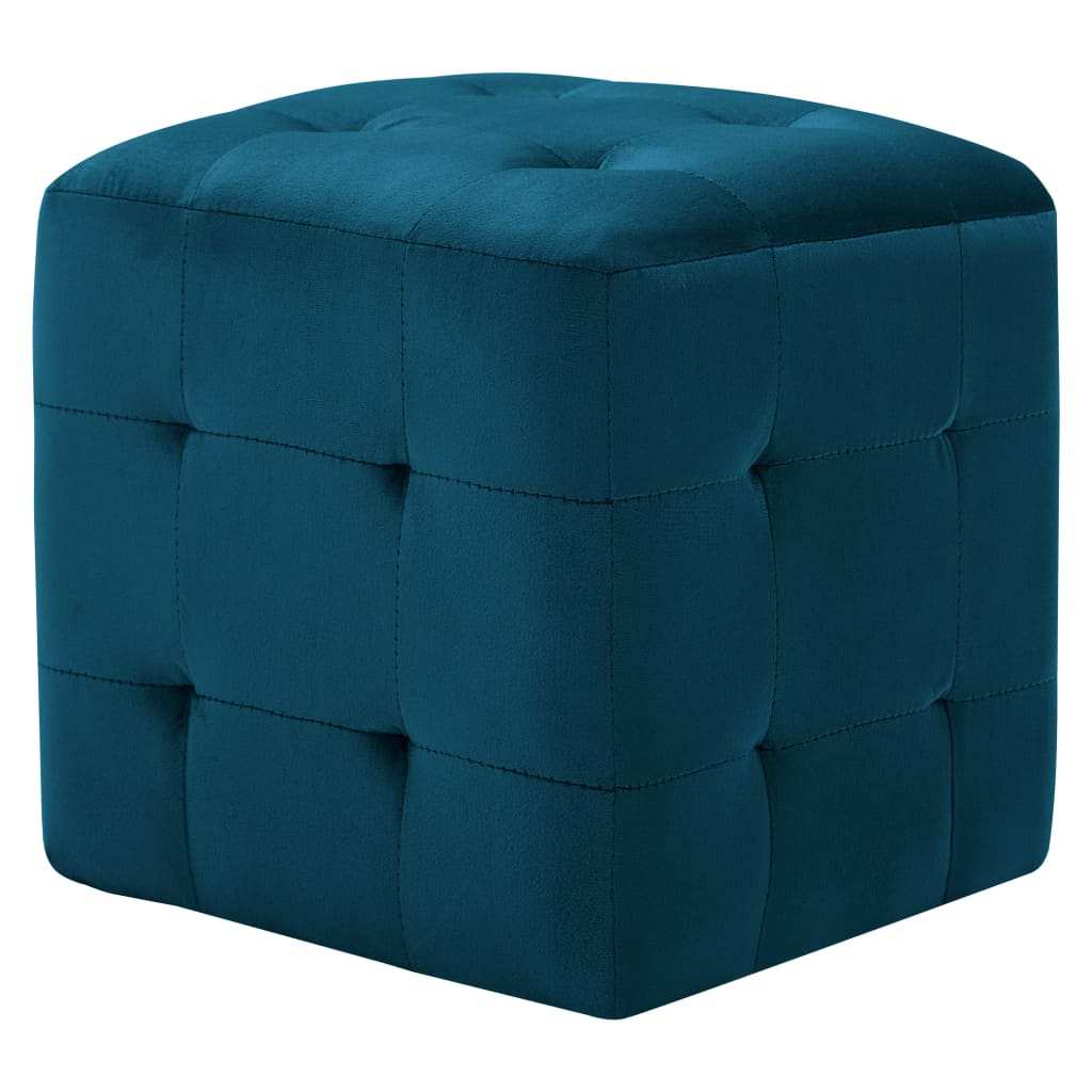 vidaXL Comodini 2 pz Blu 30x30x30 cm in Tessuto Vellutato