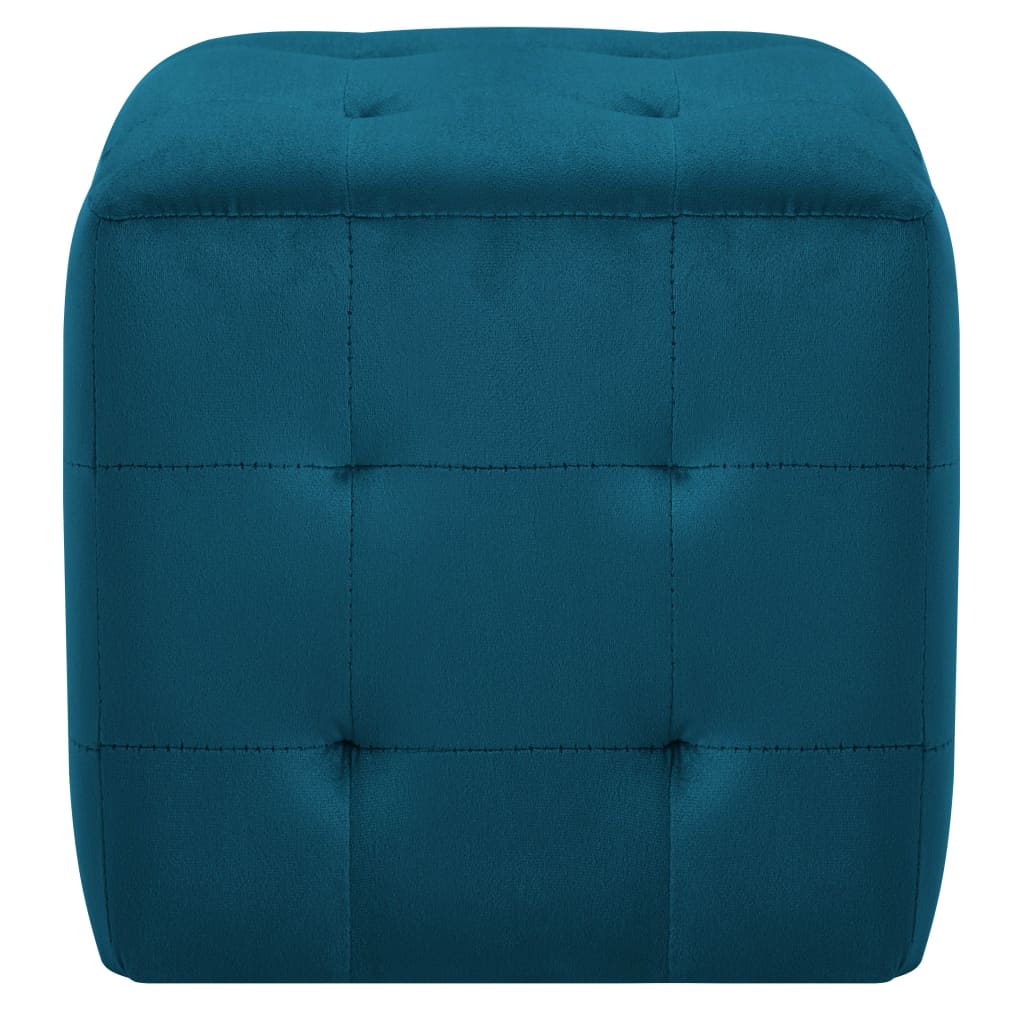 vidaXL Comodini 2 pz Blu 30x30x30 cm in Tessuto Vellutato