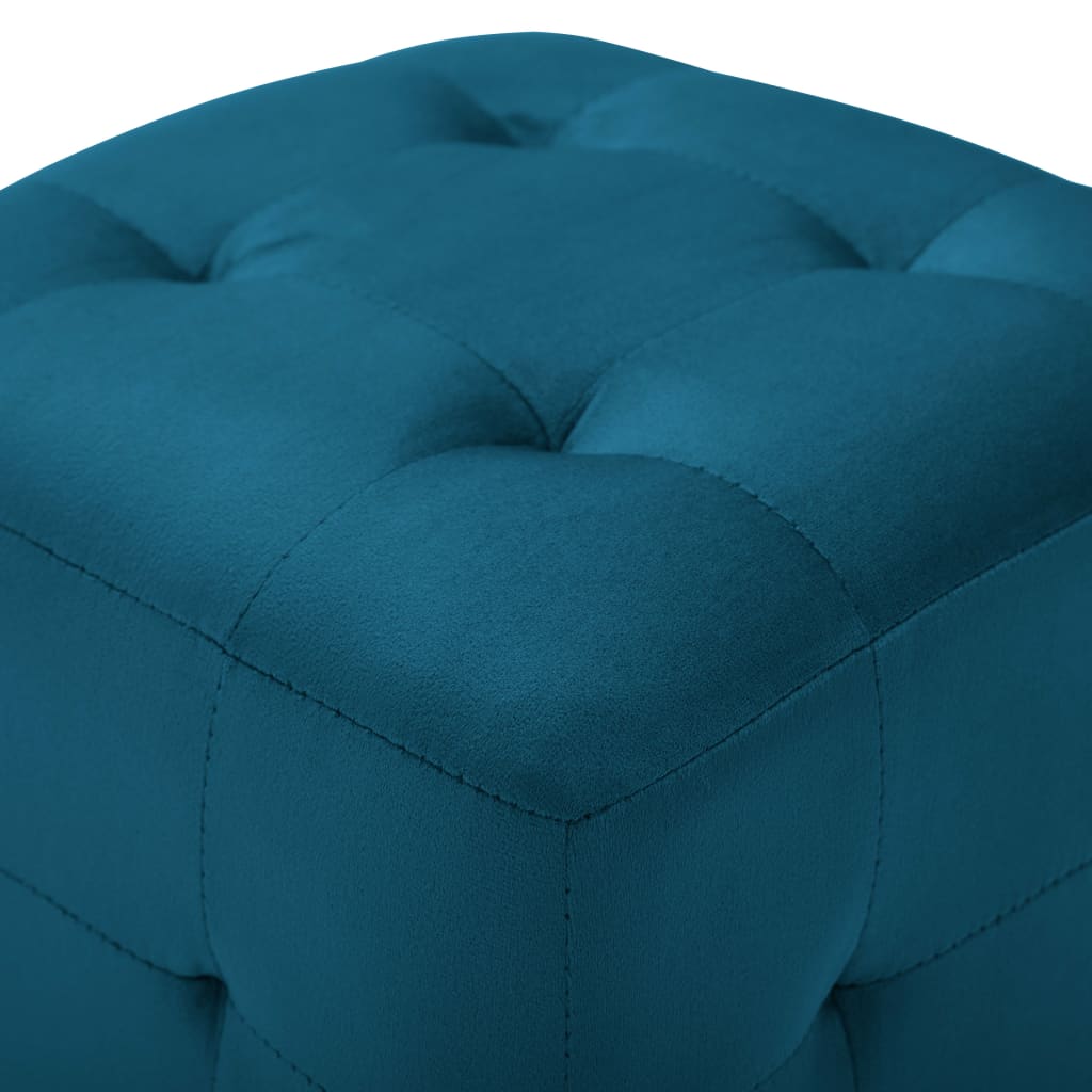 vidaXL Comodini 2 pz Blu 30x30x30 cm in Tessuto Vellutato