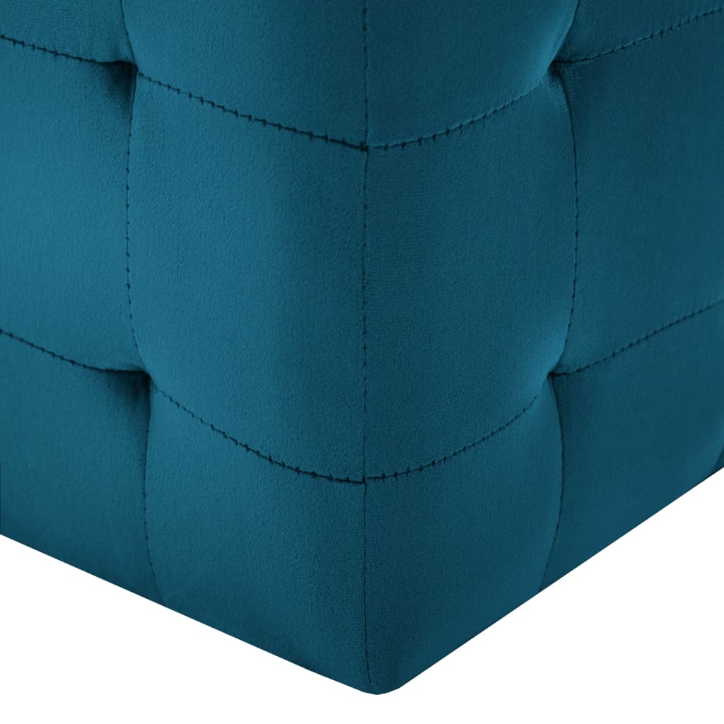 vidaXL Comodini 2 pz Blu 30x30x30 cm in Tessuto Vellutato