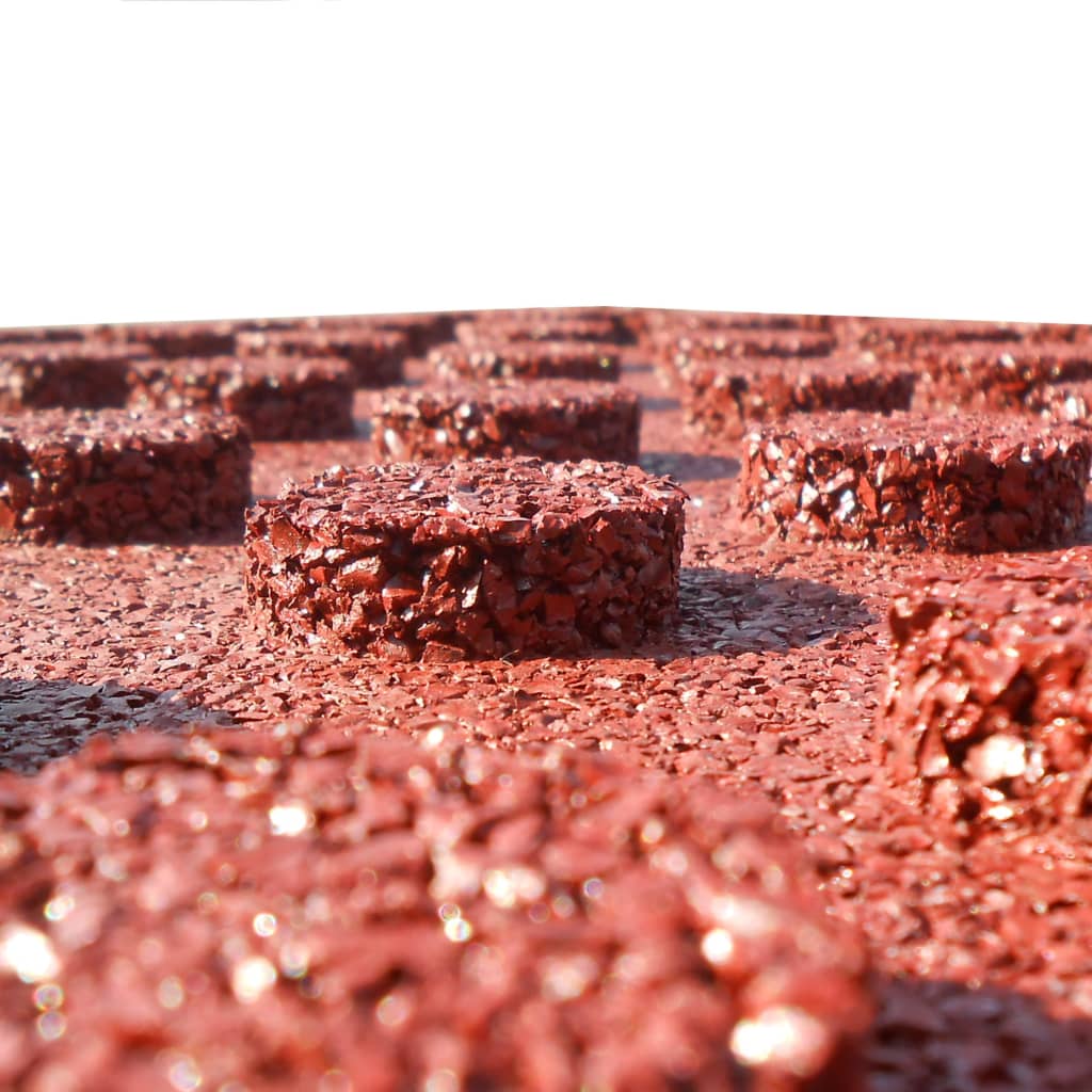 vidaXL Piastrelle Anticaduta 18 pz in Gomma 50x50x3 cm Rosse