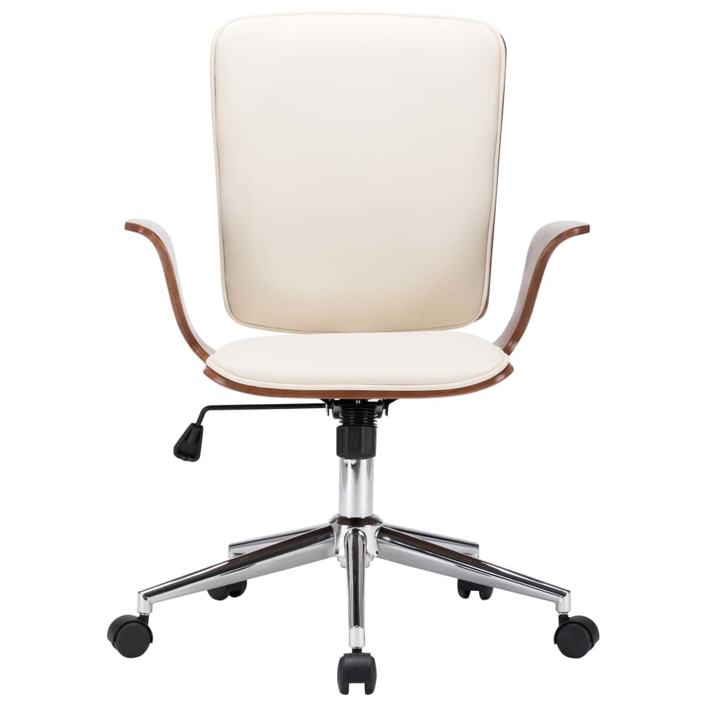 vidaXL Sedia da Ufficio Girevole in Similpelle e Legno Curvato