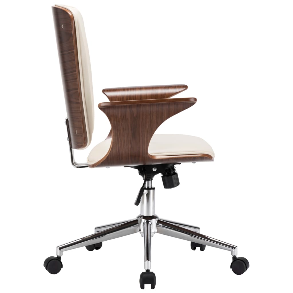 vidaXL Sedia da Ufficio Girevole in Similpelle e Legno Curvato