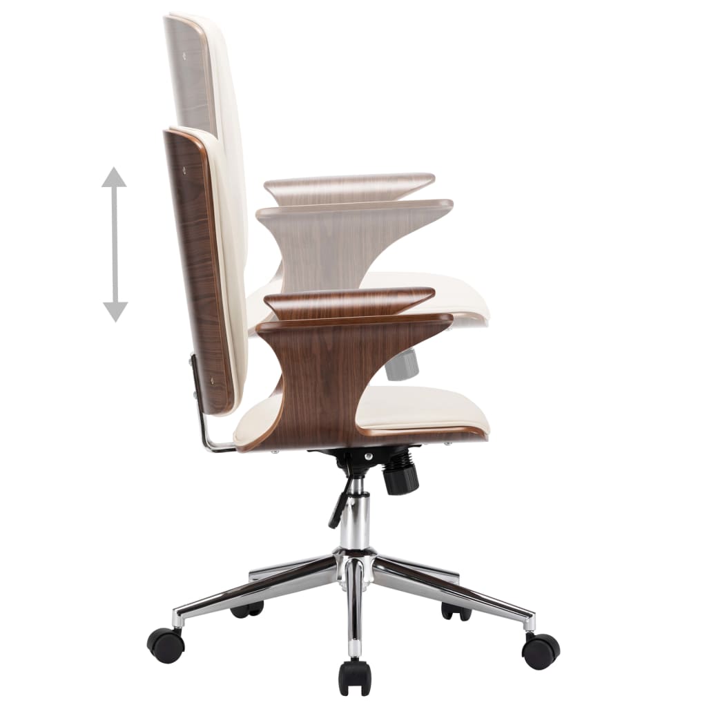 vidaXL Sedia da Ufficio Girevole in Similpelle e Legno Curvato