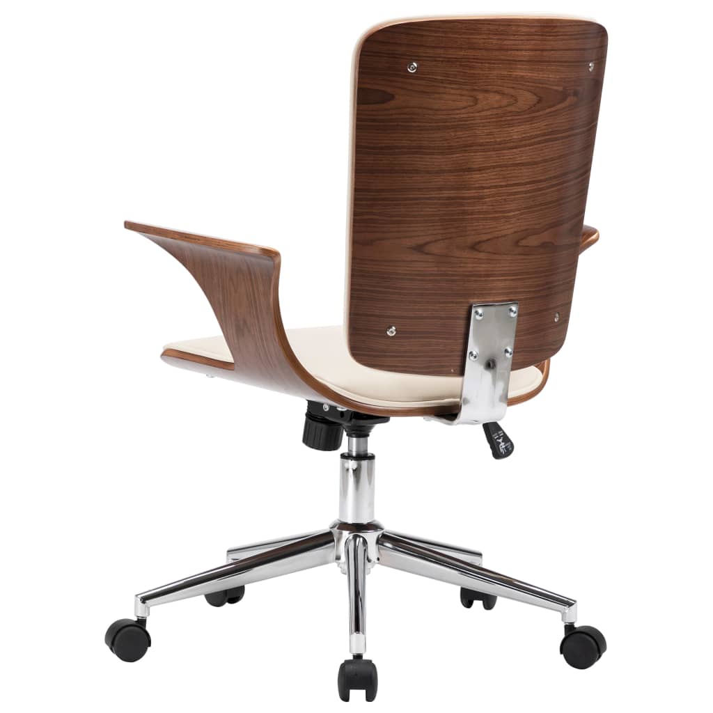 vidaXL Sedia da Ufficio Girevole in Similpelle e Legno Curvato