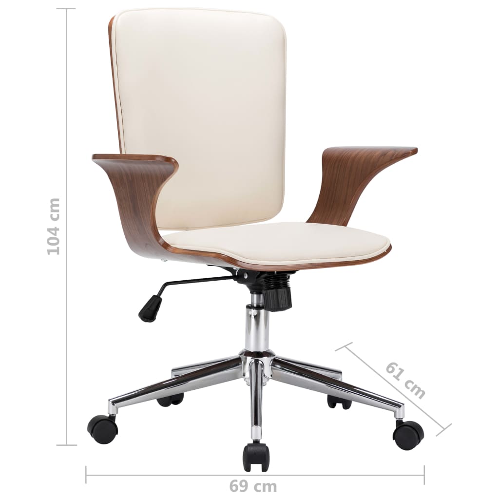 vidaXL Sedia da Ufficio Girevole in Similpelle e Legno Curvato