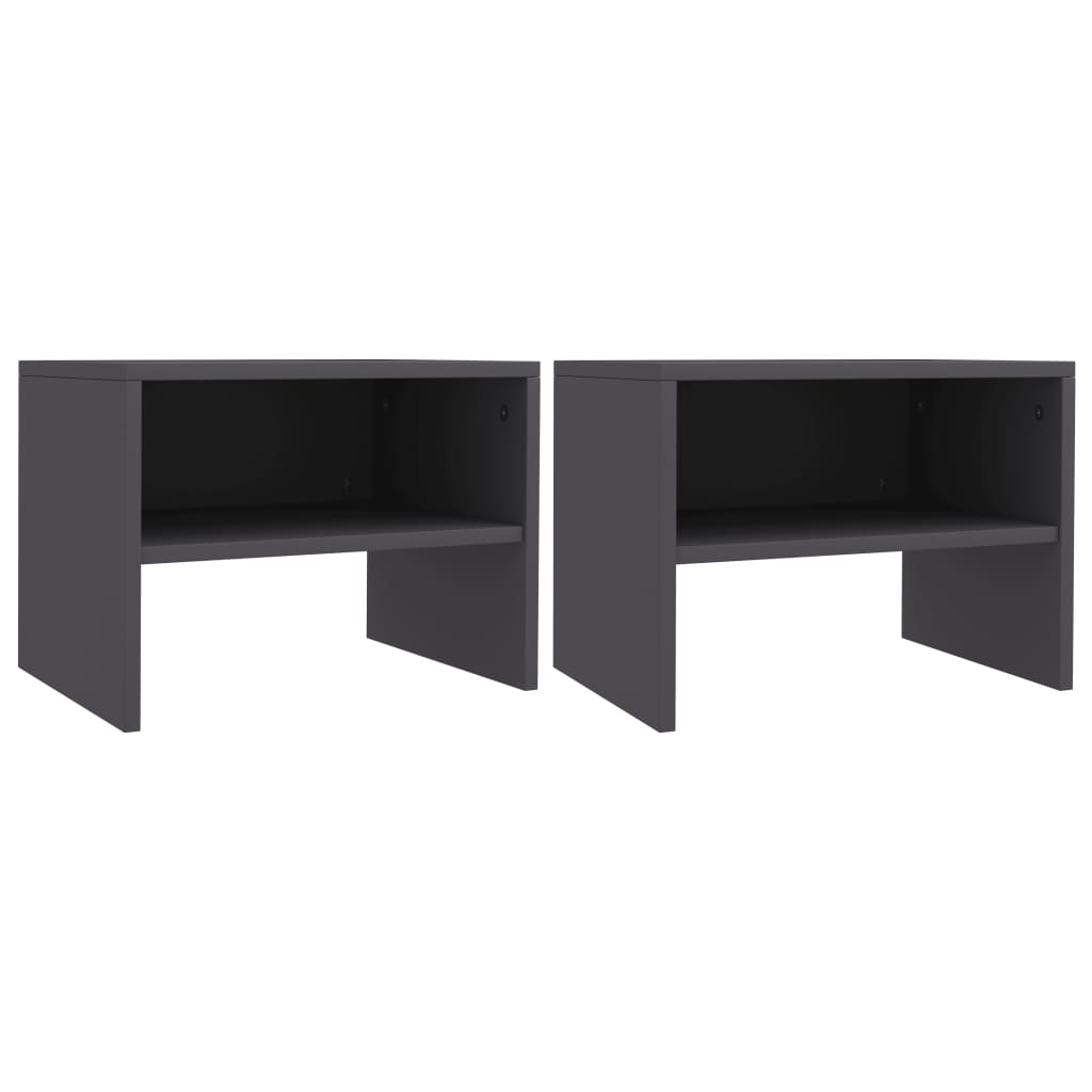 vidaXL Comodini 2 pz Grigi 40x30x30 cm in Legno Multistrato