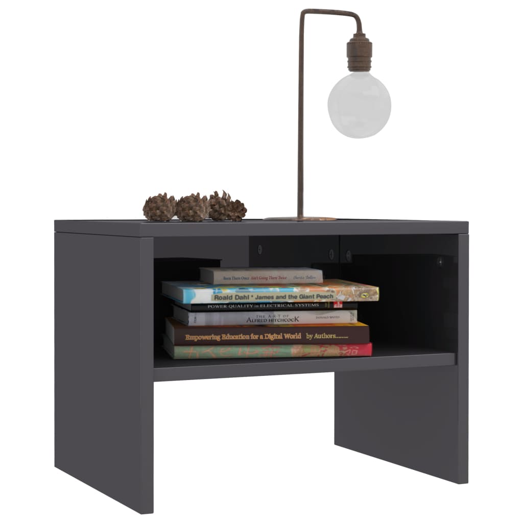 vidaXL Comodini 2 pz Grigi 40x30x30 cm in Legno Multistrato