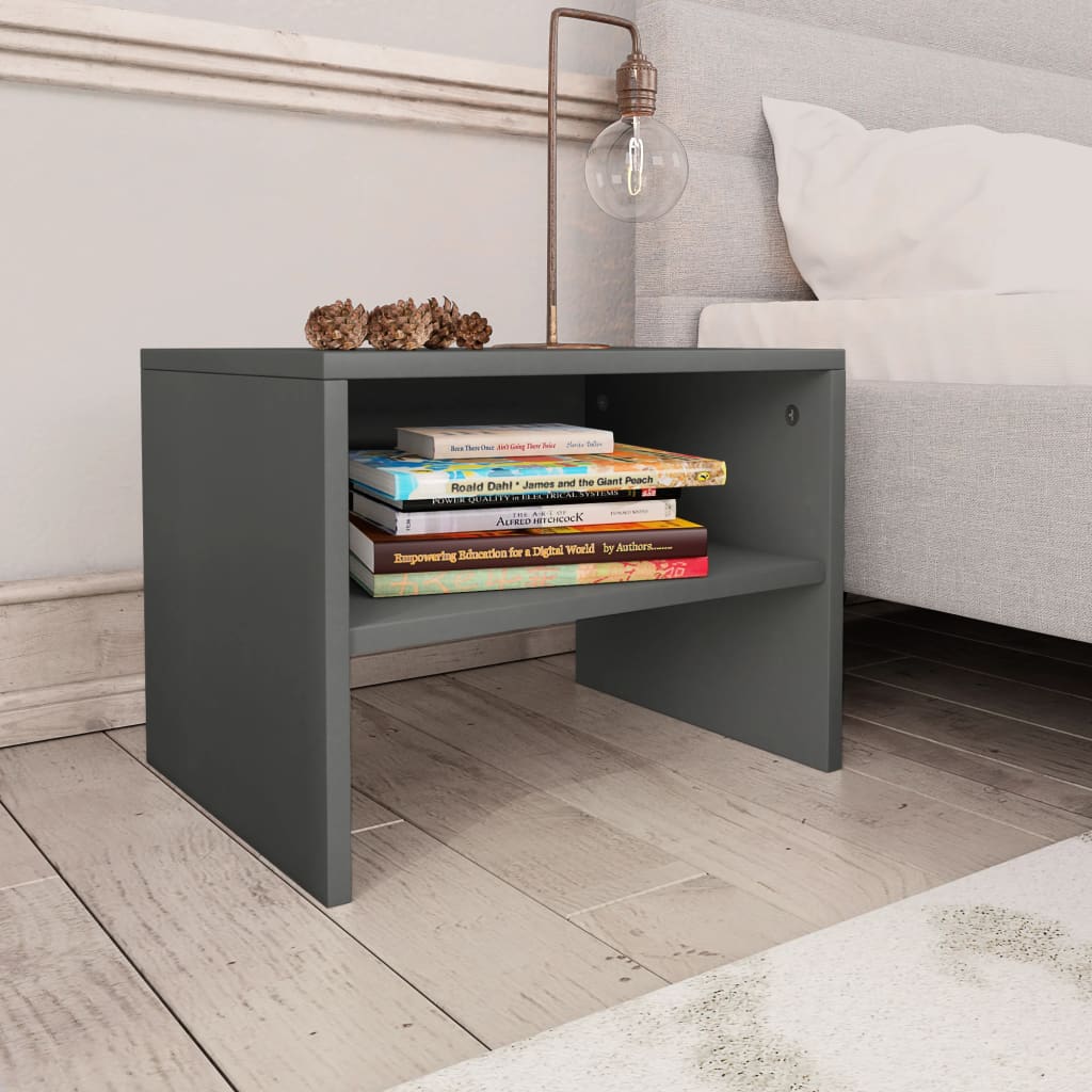 vidaXL Comodini 2 pz Grigi 40x30x30 cm in Legno Multistrato