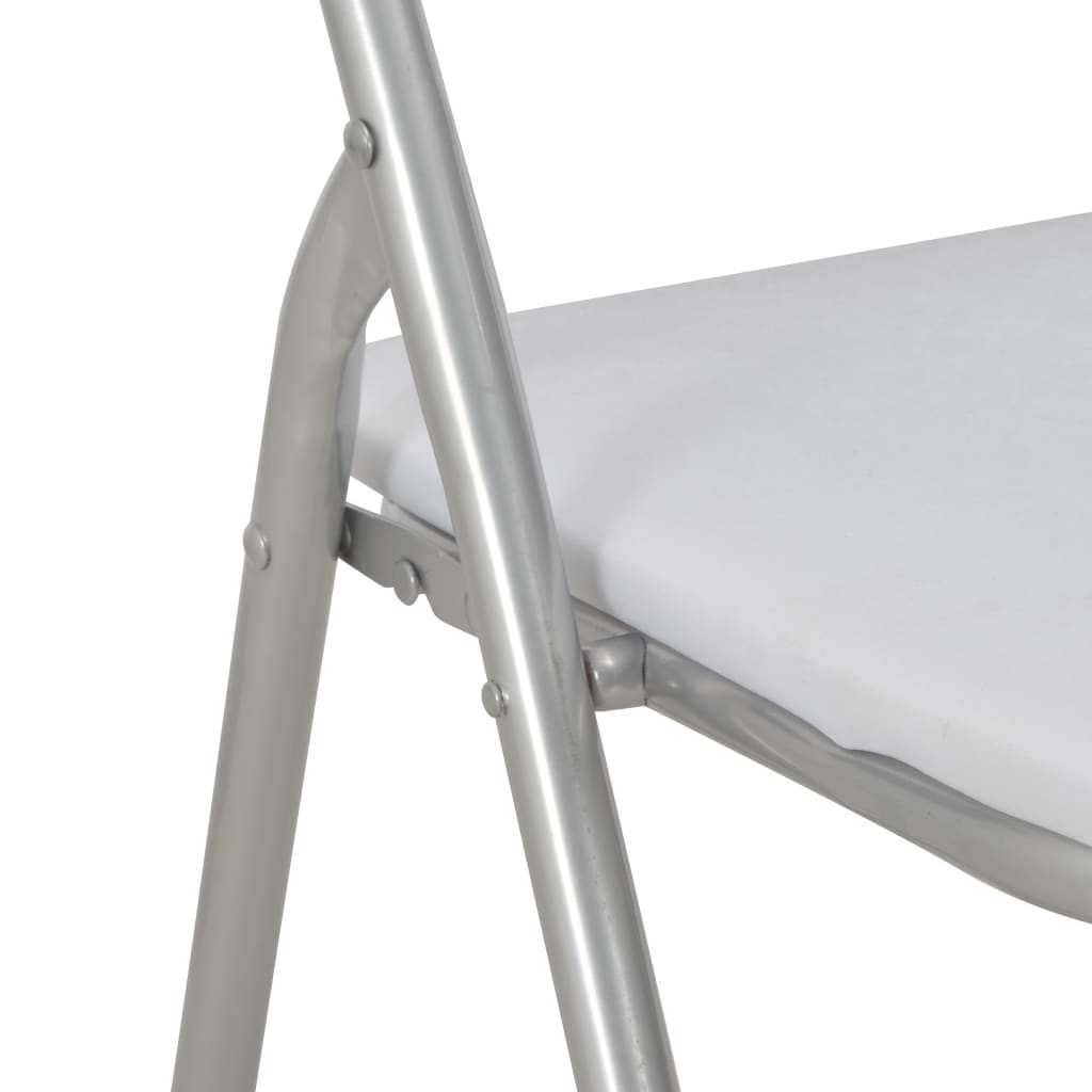 vidaXL Sedie da Pranzo Pieghevoli 6 pz Bianche in Similpelle