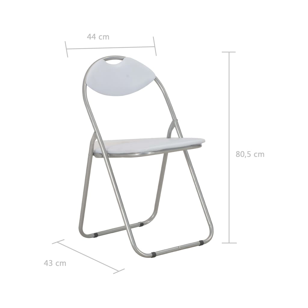 vidaXL Sedie da Pranzo Pieghevoli 6 pz Bianche in Similpelle