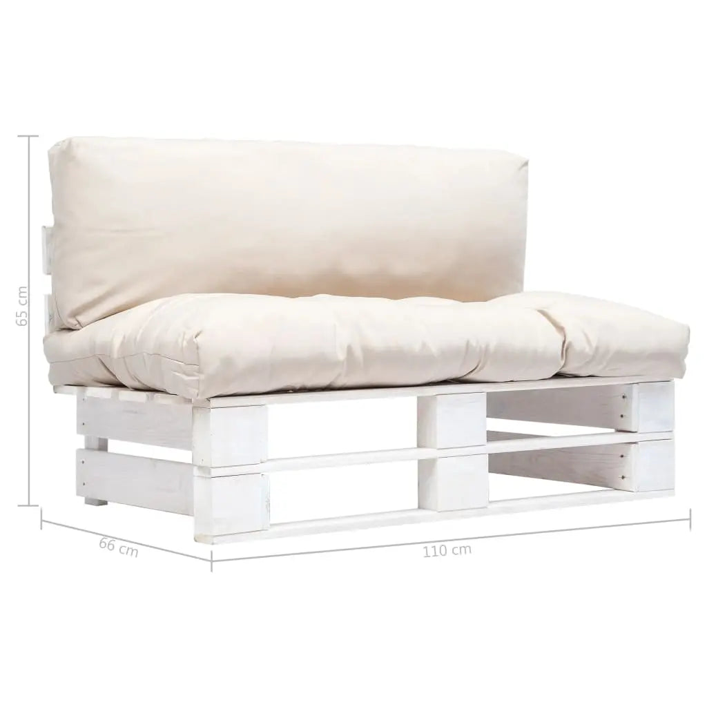 vidaXL Divano da Giardino a Pallet con Cuscini Sabbia in Legno di Pino VIDAXL