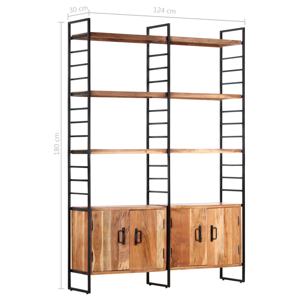 vidaXL Libreria a 4 Livelli Legno Massello di Acacia 124x30x180 cm