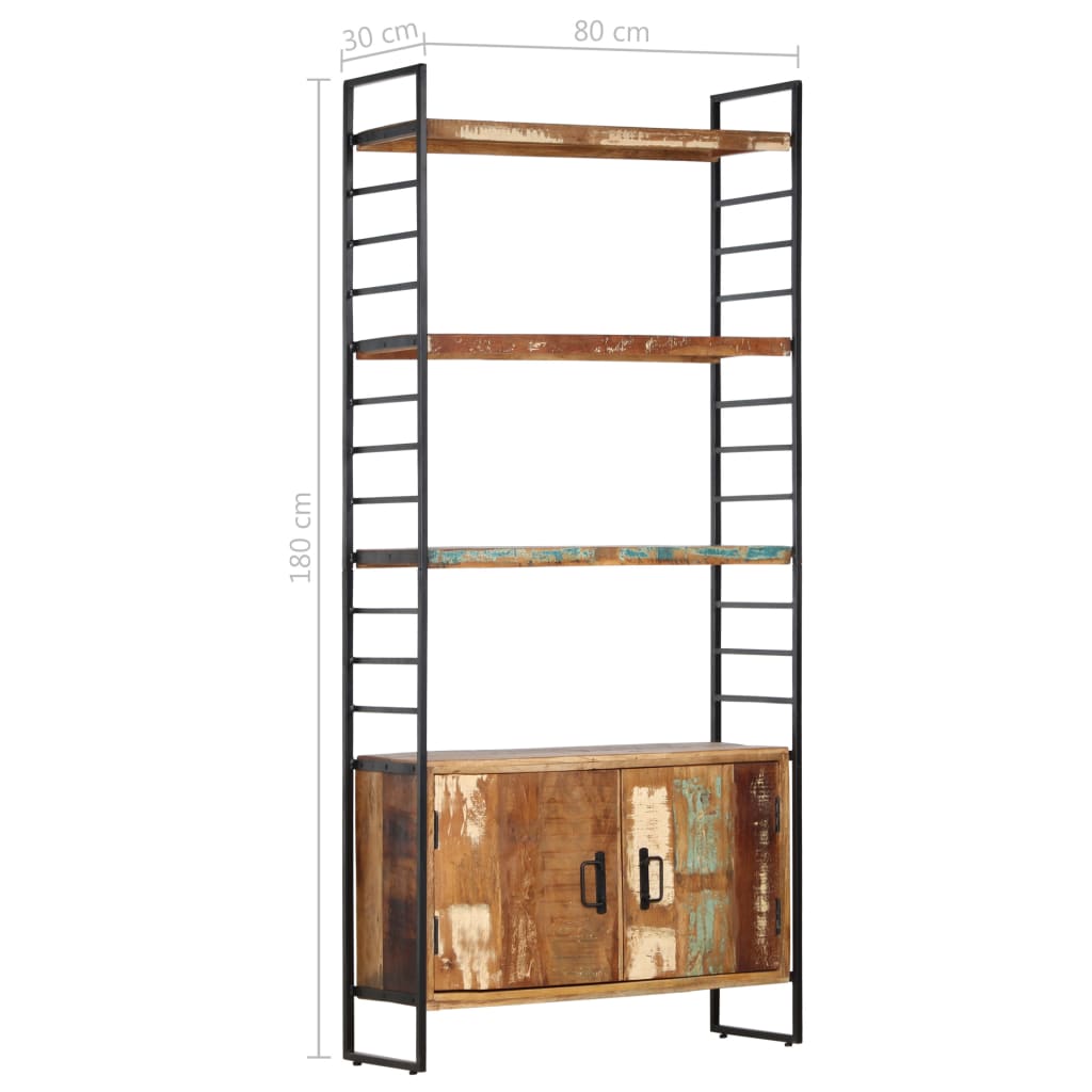 vidaXL Libreria a 4 Livelli Legno Massello di Recupero 80x30x180 cm VIDAXL