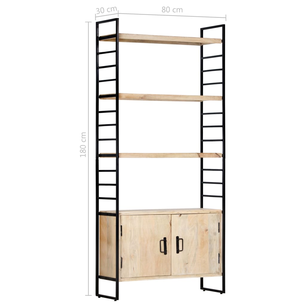 vidaXL Libreria a 4 Livelli 80x30x180 cm in Legno Massello di Mango