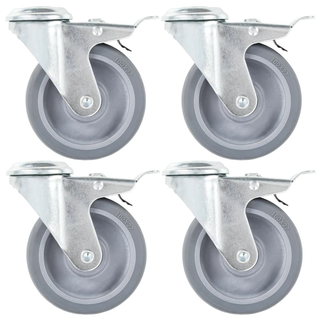 vidaXL Ruote Girevoli con Foro per Bulloni 32 pz 100 mm