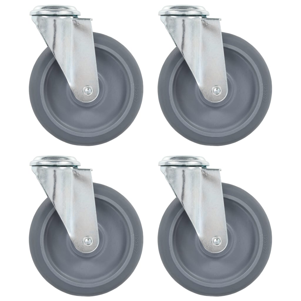vidaXL Ruote Girevoli con Foro per Bullone 12 pz 125 mm
