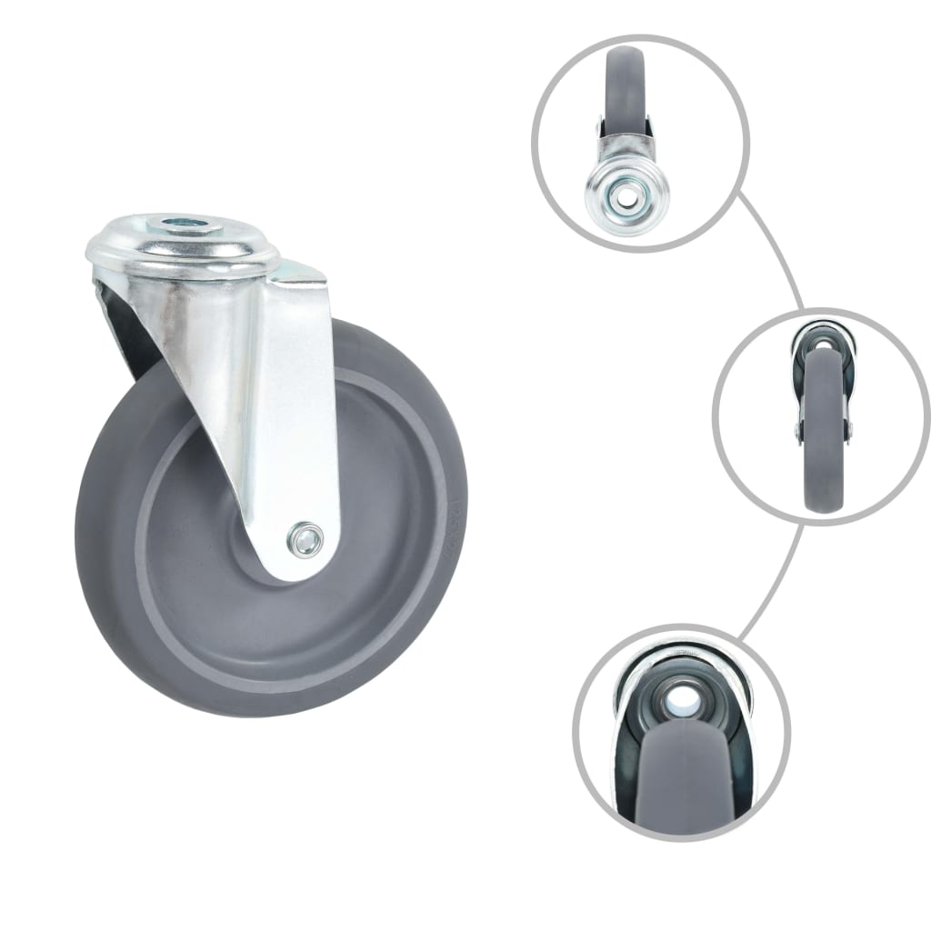 vidaXL Ruote Girevoli con Foro per Bullone 12 pz 125 mm